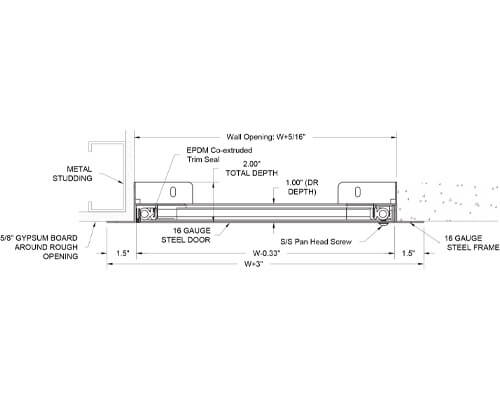 WB ADWT Series Access Door Dimension Drawing