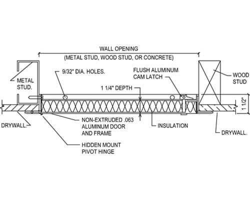 WB AL 1500 Series Access Panel Dimension Drawing