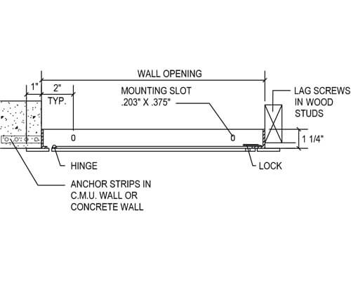 WB AL 1600 Series Access Panel Dimension Drawing