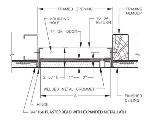 WB AP 510 Series Access Door Dimension Drawing