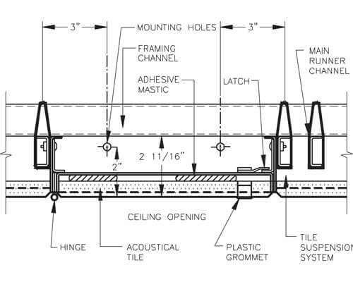 WB AT 600 Series Access Door Dimension Drawing