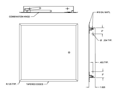 WB BP 350 Series Access Door Dimension Drawing