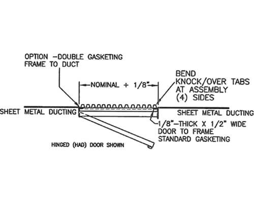 WB CAD 1400 Series Access Door Dimension Drawing