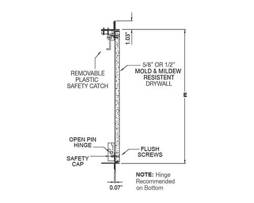 WB DWAL 414 Series Access Panel Dimension Drawing