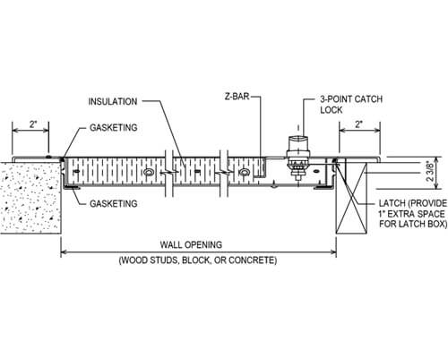 WB EXT 1300 Series Access Door Dimension Drawing