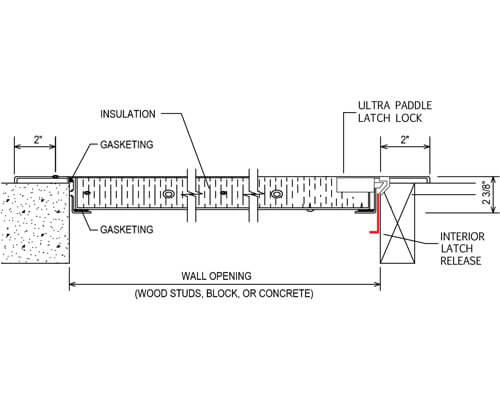 WB EXT 1350 Ultra Series Access Door Dimension Drawing