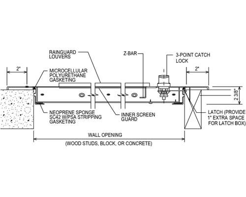 WB EXT 1400 Series Access Door Dimension Drawing