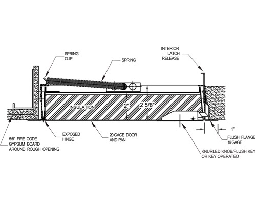 WB FR 800 Series Access Door Dimension Drawing