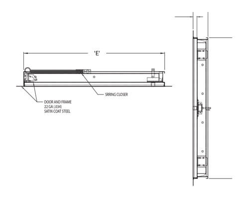 WB FR-RDW 860 Series Access Door Dimension Drawing