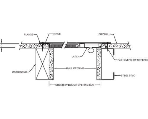 WB FR-SMP 840 Series Access Door Dimension Drawing