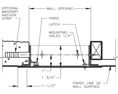 WB GP-SS 100 Series Access Door Dimension Drawing