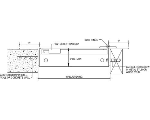 WB HG-SEC 1100 Series Access Door Dimension Drawing