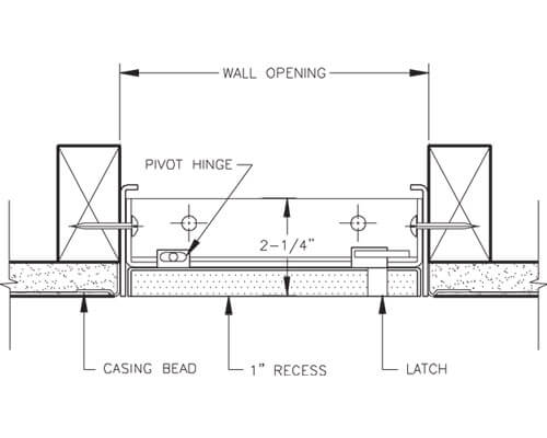 WB RDW 410-2 Series Access Door Dimension Drawing