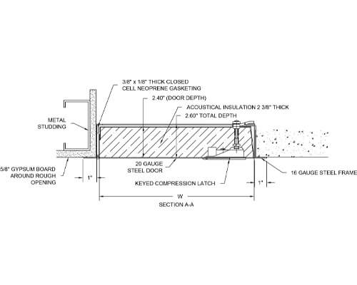 WB STC 650 Series Access Door Dimension Drawing