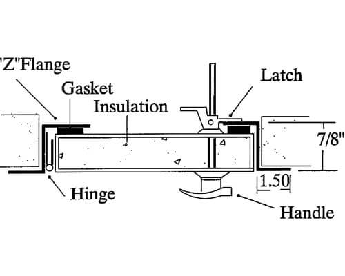 WB WIN 1700 Series Access Door Dimension Drawing