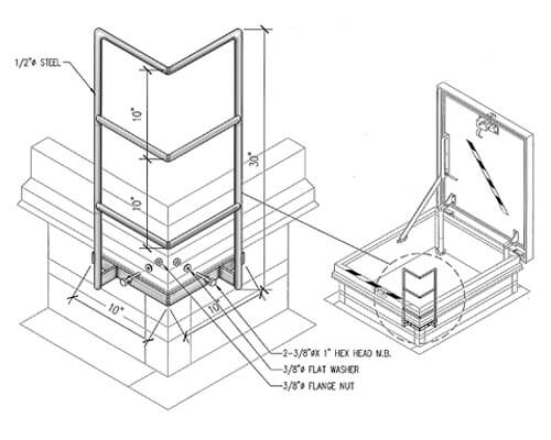 WB SG Series Safety Grab Dimension Drawing