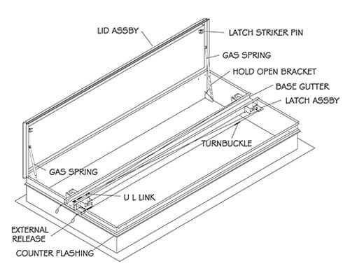 WB SVG-DL Series Smoke Vent Dimension Drawing