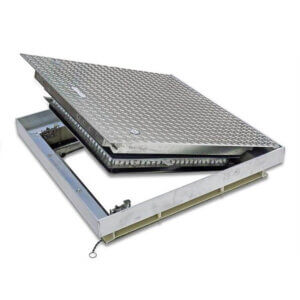 WB FD 8500 Series Flush Fire-Rated Aluminum Diamond Plate Floor Hatches