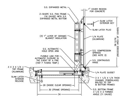 WB FD-P 8500 Series Floor Hatch Dimension Drawing