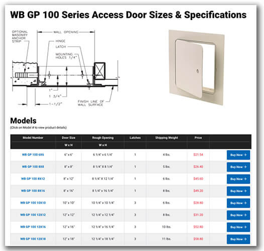 Browse for Access Doors
