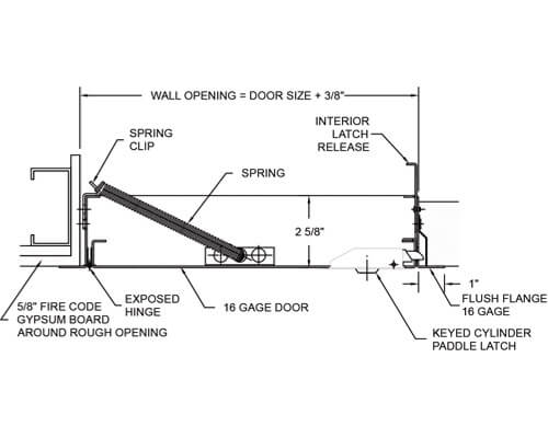 WB FR 815 Series Access Door Dimension Drawing