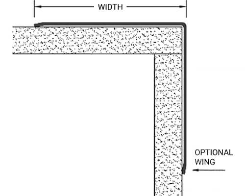 WB CG-SS 750 Protection Series Corner Guard Dimension Drawing